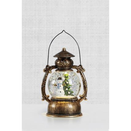 Markslöjd 705053 - LED-joulukoriste LOTHAR LED/0,15W/3xAA lyhty pronssi