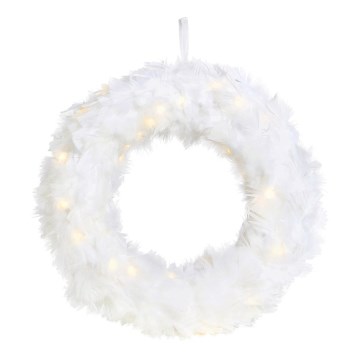 Markslöjd 705290 - LED Joulukranssi FEATHER LED/1,2W/3xAA halkaisija 35 cm