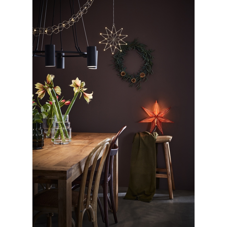 Markslöjd 705753 - LED koristevalosarja SERVE LED/3xAA 1,9m hopea