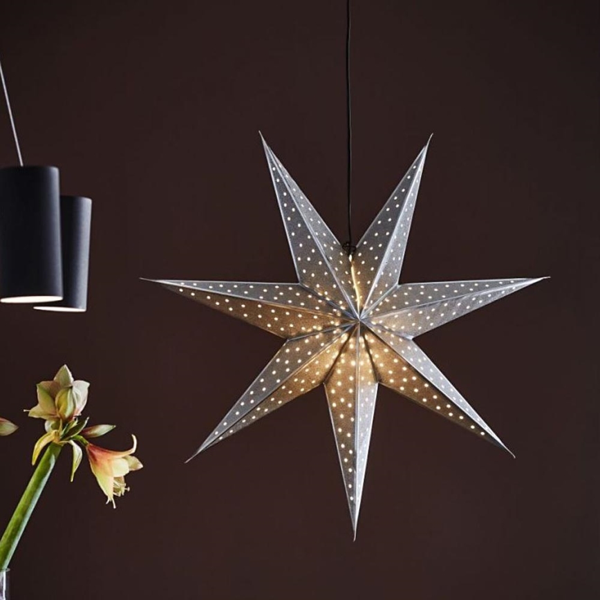 Markslöjd 705788 - Joulukoriste GLITTER 1xE14/25W/230V d. 75 cm hopea