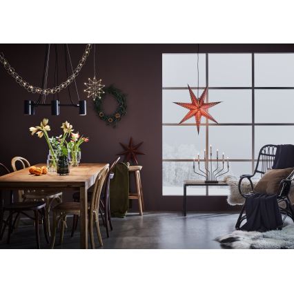 Markslöjd 705808 - joulukoristeet EMBLA 1xE14/25W/230V halkaisija 75 cm punainen