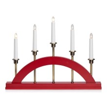 Markslöjd 705833 - Joulu kynttilänjalka BRIDGE 5xE10/3W/230V punainen