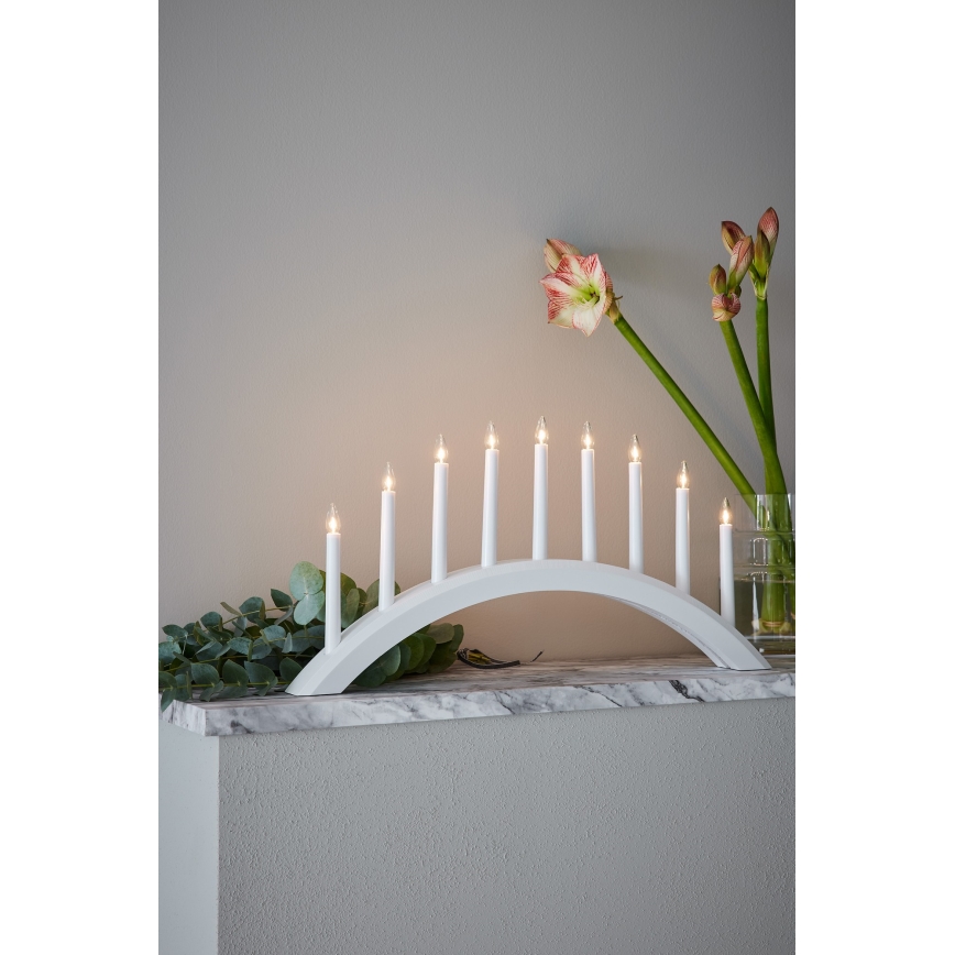 Markslöjd 705954 - Joulukynttilänjalka AVENTO 9xE10/3W/230V valkoinen