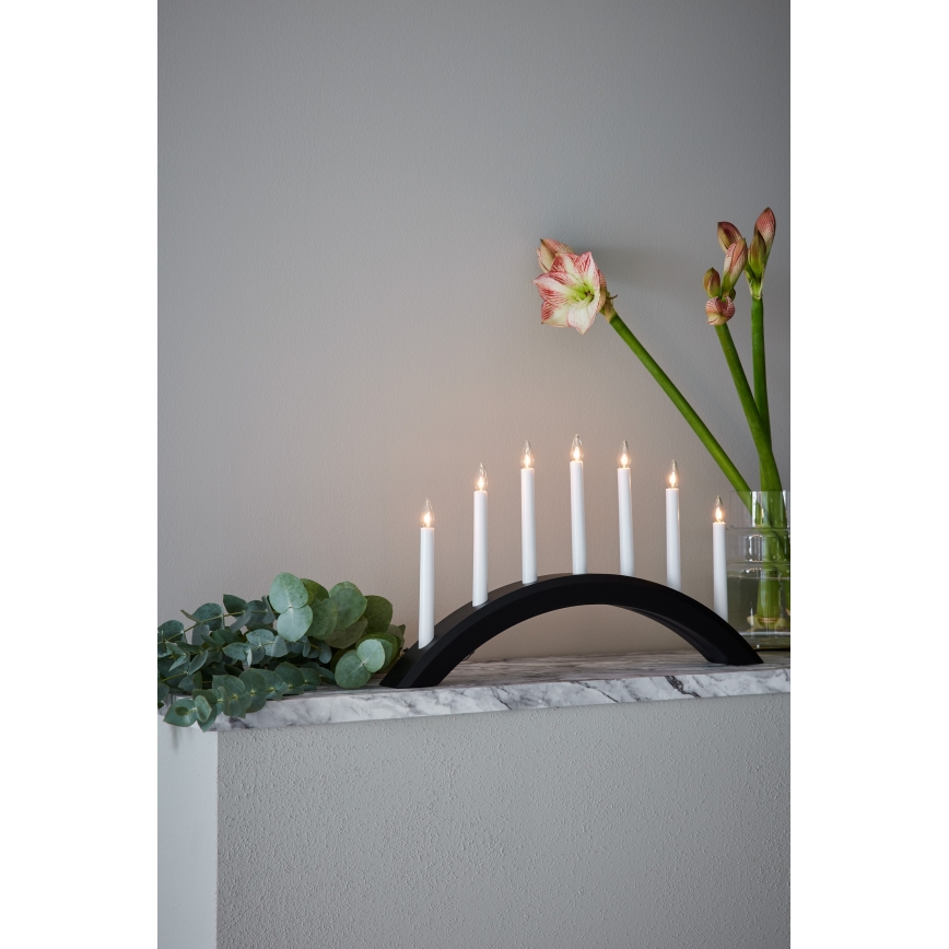 Markslöjd 705956 - Joulukynttilänjalka AVENTO 7xE10/3W/230V musta