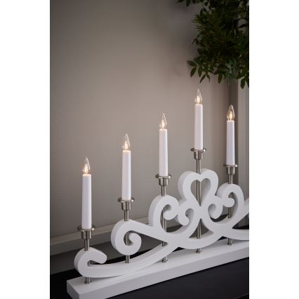 Markslöjd 705965 - Joulukynttilänjalka NIGHTFALL 7xE10/3W/230V valkoinen