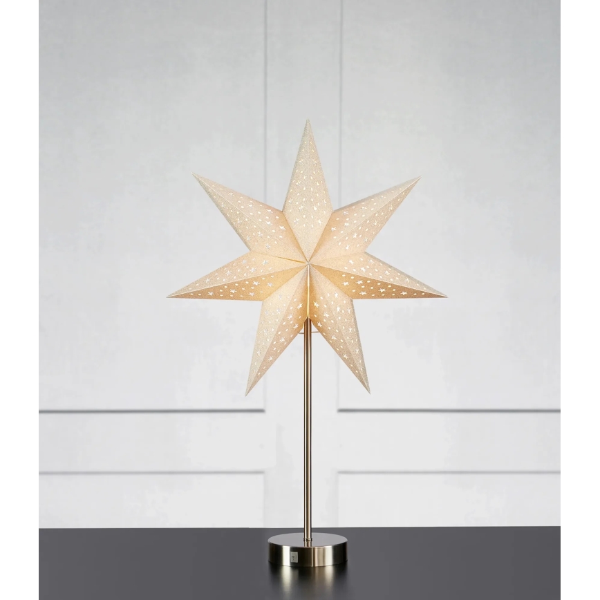 Markslöjd 706053 - LED joulukoriste MATHILDA LED/0,2W/3xAA 68 cm beige/mattakromi