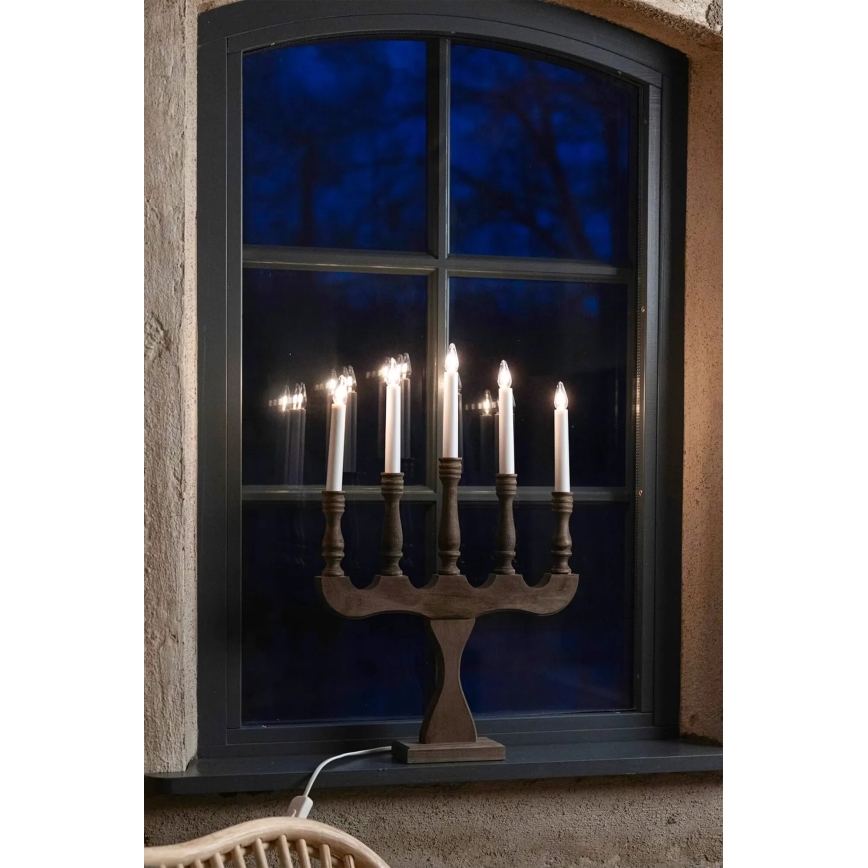 Markslöjd 706280 - Jouluinen kynttelikkö SVANEHOLM 5xE10/3W/230V mänty/ruskea