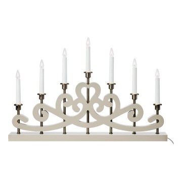 Markslöjd 706452 - Joulukynttelikkö NIGHTFALL 7xE10/3W/230V beige/messinki