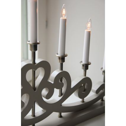 Markslöjd 706452 - Joulukynttelikkö NIGHTFALL 7xE10/3W/230V beige/messinki
