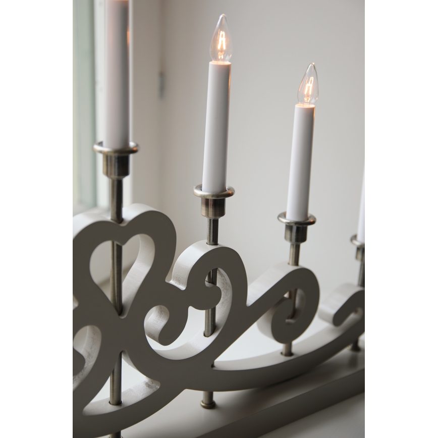 Markslöjd 706452 - Joulukynttelikkö NIGHTFALL 7xE10/3W/230V beige/messinki