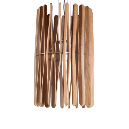 Massiivipuinen riippuvalaisin johdolla 1xE27/60W/230V, halkaisija 38 cm, saarni/kumipuu