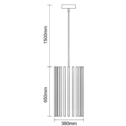Massiivipuinen riippuvalaisin johdolla 1xE27/60W/230V, halkaisija 38 cm, saarni/kumipuu