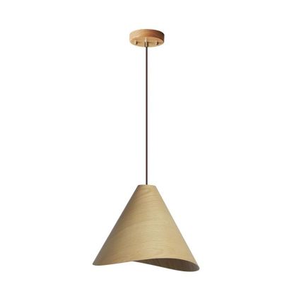 Massiivipuinen riippuvalaisin narulla 1xE27/60W/230V Ø 45 cm tammi/kumipuu