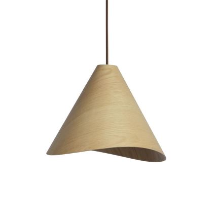 Massiivipuinen riippuvalaisin narulla 1xE27/60W/230V Ø 45 cm tammi/kumipuu