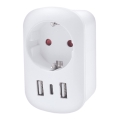 Matka-adapteri Yhdysvaltoihin 230V 2x USB-A + 1x USB-C