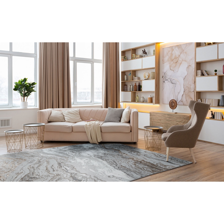 Matto CREATION 200x290 cm 1950g/m2 harmaa/ruskea/marmorikuvio