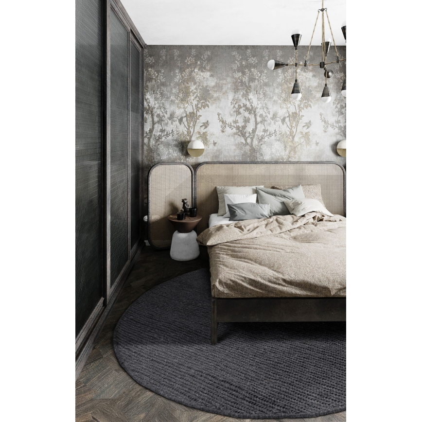 Matto FIR WOOL 160 cm 2600 g/m2 antrasiitti/luonnonväri