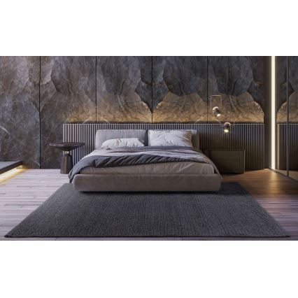 Matto FIR WOOL 70 x 140 cm, 2600 g/m², antrasiitti/luonnonväri