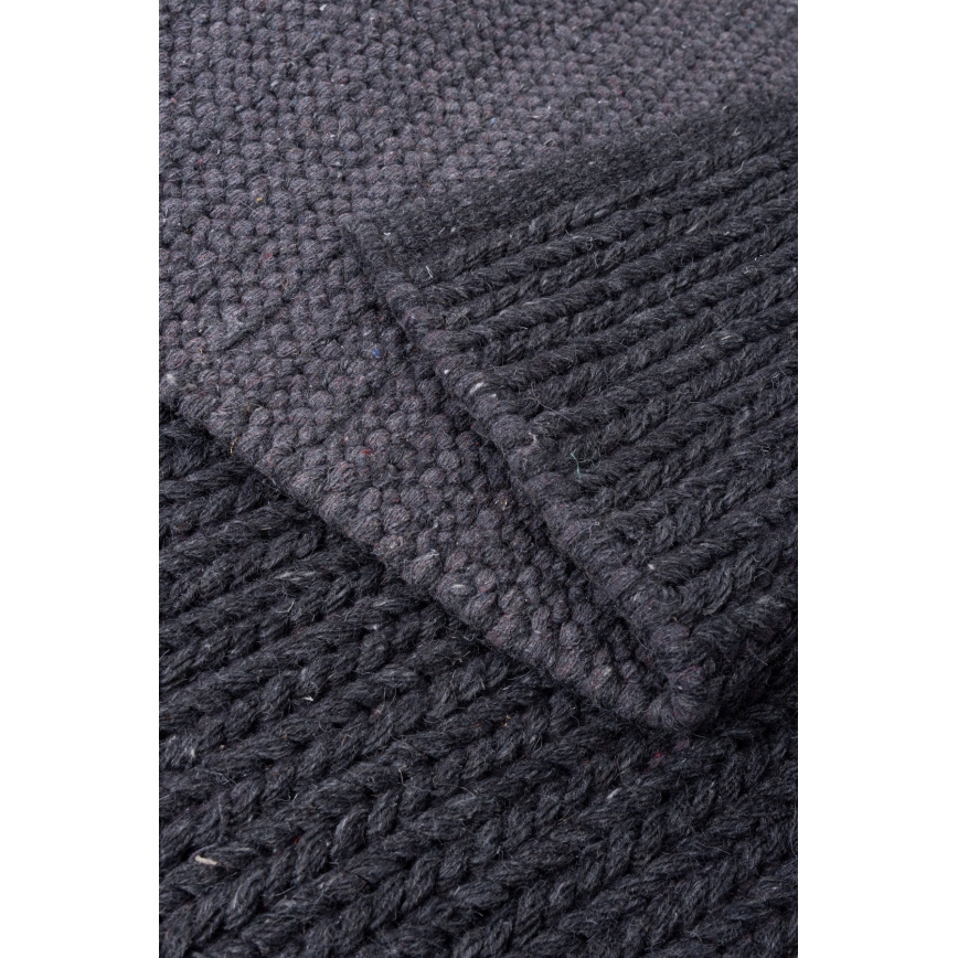 Matto FIR WOOL 70 x 140 cm, 2600 g/m², antrasiitti/luonnonväri