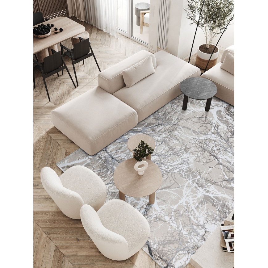 Matto GRECE 120x170 cm 2150 g/m2 kerma/harmaa/valkoinen