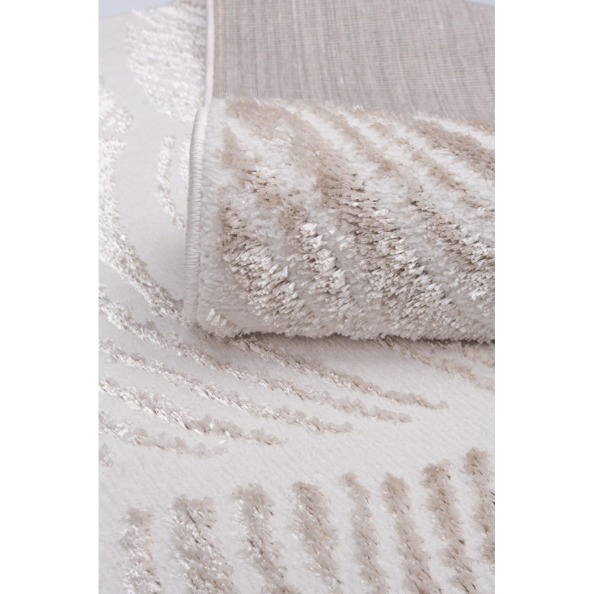 Matto SALAMANCA 200x280 cm beige/valkoinen/lehtikuvio