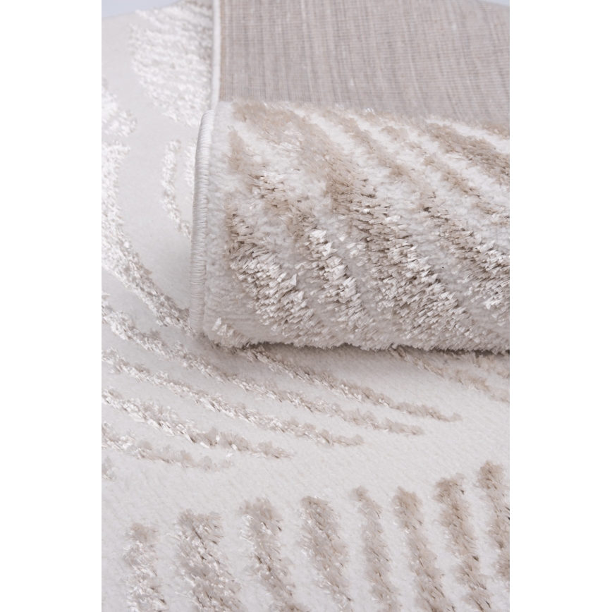 Matto SALAMANCA 67x120 cm beige/valkoinen, lehtikuosi
