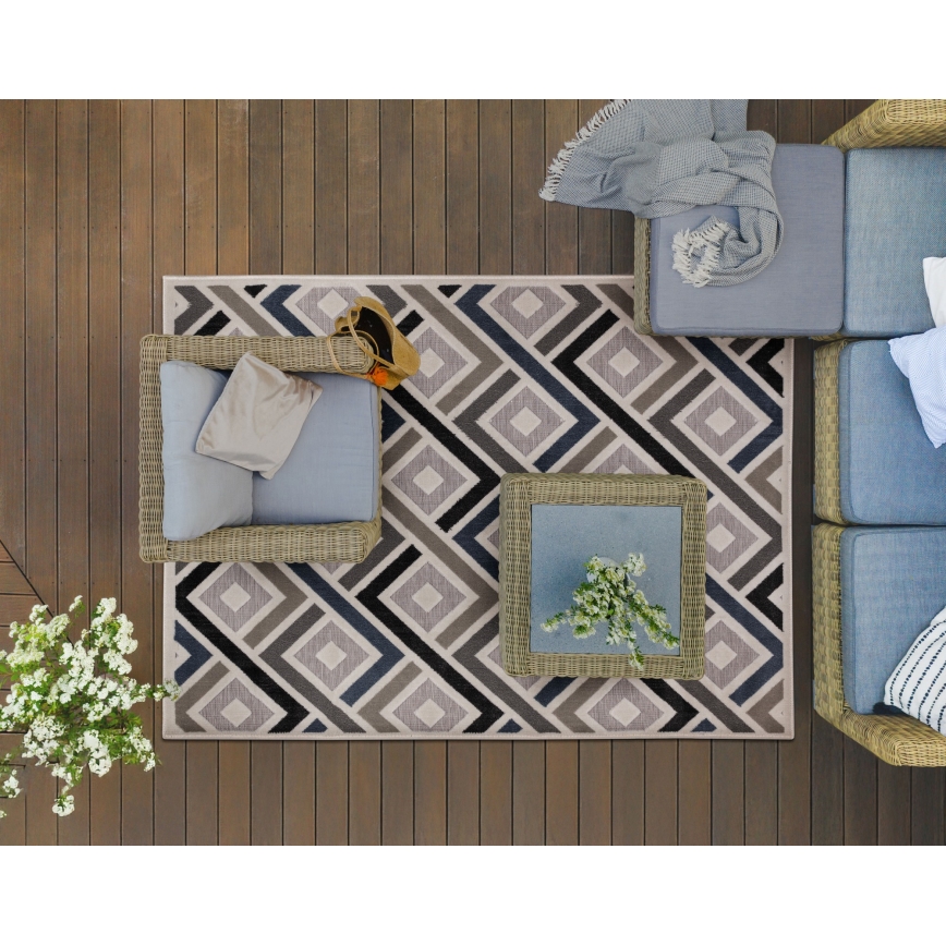 Matto SHIFT 120x160 cm harmaa/sininen/beige