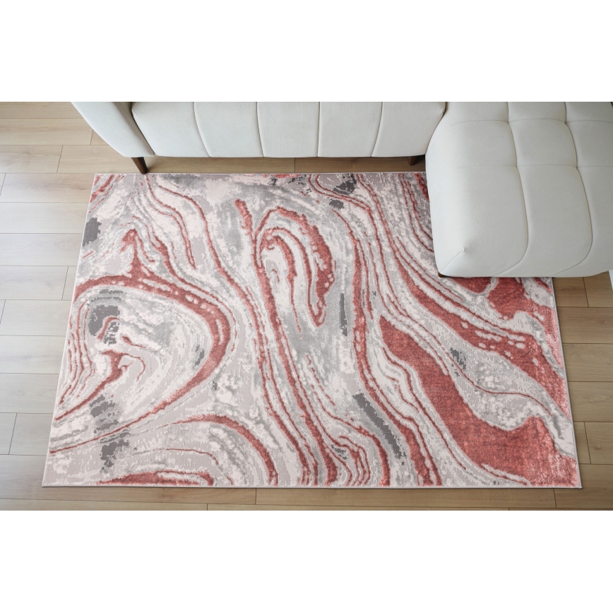 Matto STONE 120x160 cm vaaleanpunainen/harmaa