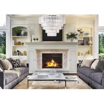 MAXLIGHT P0260 - Kattokruunu johdossa MONACO 15xG9/40W/230V halkaisija 60 cm kiiltävä kromi