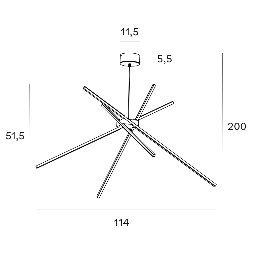 MAXLIGHT P0270 - LED-kattokruunu johdossa HÄMÄHÄKKI LED/33W/230V valkoinen