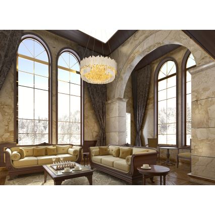 MAXLIGHT P0368 - Kattokruunu johdossa TREND 8xE14/40W/230V halkaisija 45 cm kulta