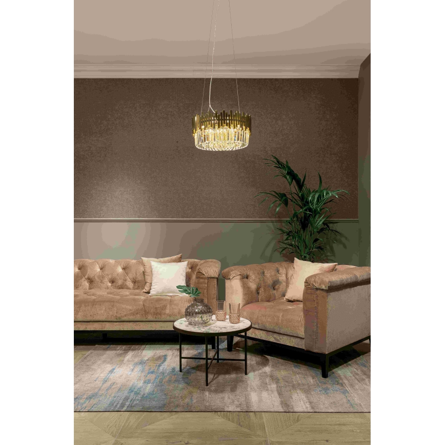 MAXLIGHT P0368 - Kattokruunu johdossa TREND 8xE14/40W/230V halkaisija 45 cm kulta