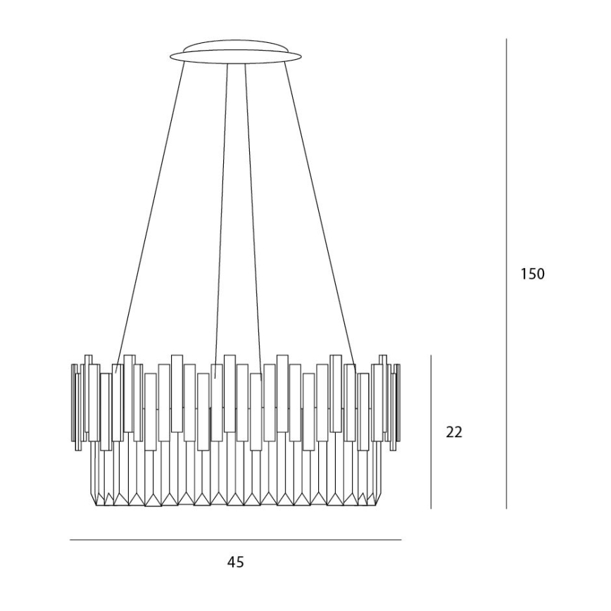MAXLIGHT P0368 - Kattokruunu johdossa TREND 8xE14/40W/230V halkaisija 45 cm kulta