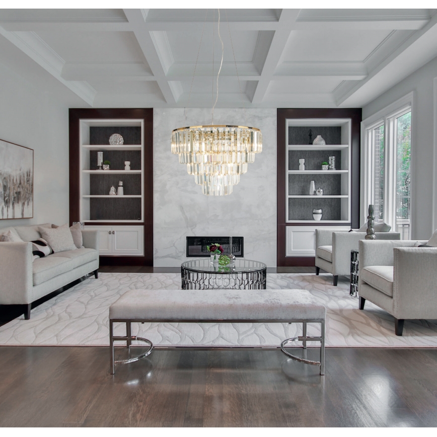 MAXLIGHT P0424 - Kattokruunu johdossa MONACO 15xG9/40W/230V halkaisija 60 cm kulta