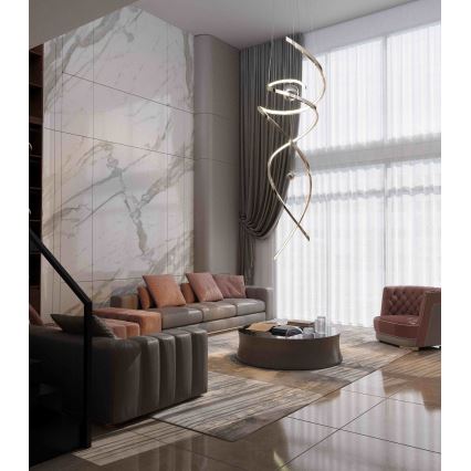 MAXLIGHT P0482D - Himmennettävä LED-kattokruunu johdossa RITZ LED/100W/230V halkaisija 60 cm CRI 90 kiiltävä kromi