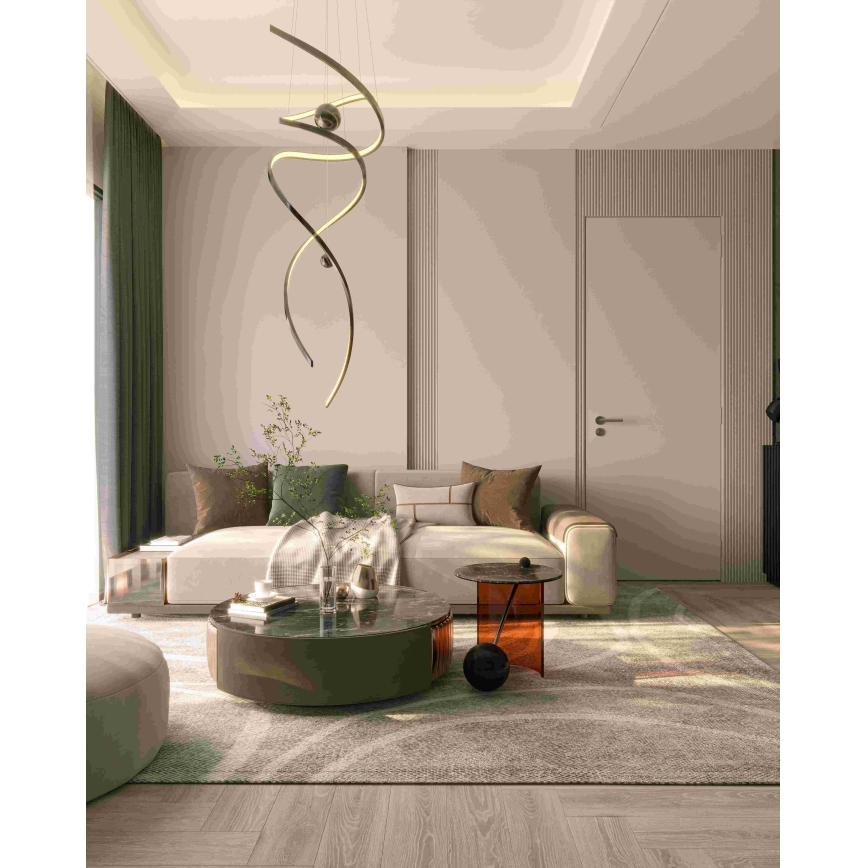 MAXLIGHT P0482D - Himmennettävä LED-kattokruunu johdossa RITZ LED/100W/230V halkaisija 60 cm CRI 90 kiiltävä kromi