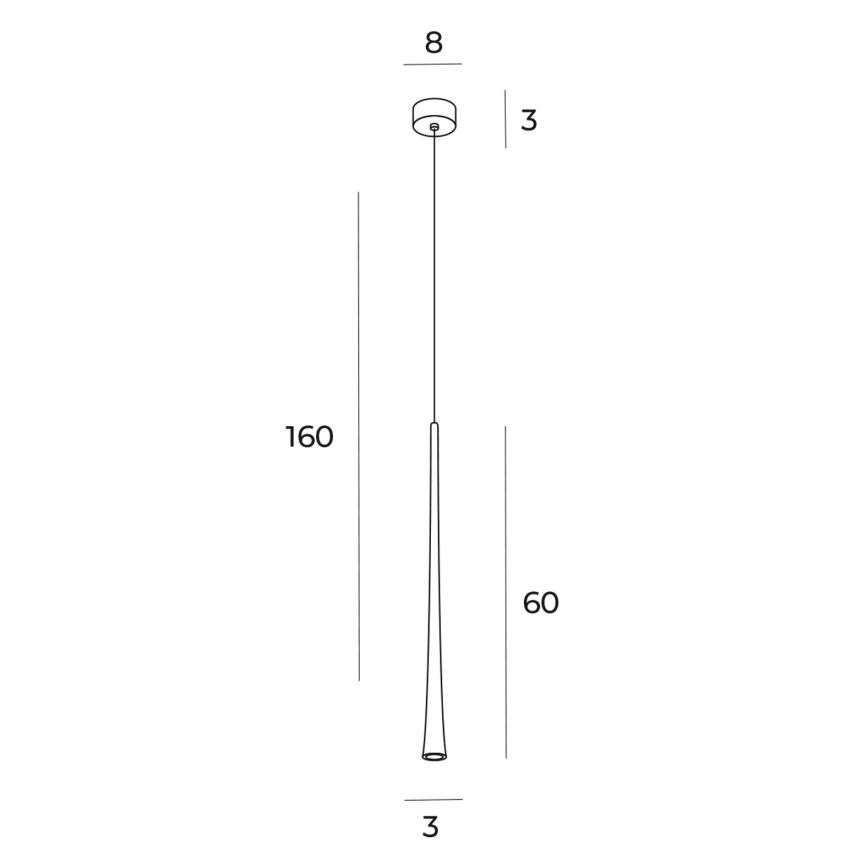 MAXLIGHT P0485 - LED-kattokruunu johdossa KAHVI LED/7W/230V halkaisija 3 cm kulta