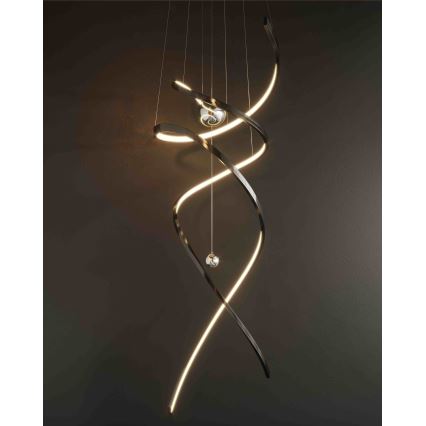 MAXLIGHT P0500D - Himmennettävä LED-kattokruunu johdossa RITZ LED/100W/230V halkaisija 60 cm CRI 90 musta