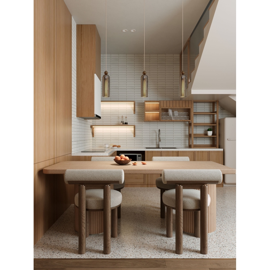 MAXLIGHT P0511 - Kattokruunu johdossa CAMPANILA 1xE27/40W/230V halkaisija 10 cm messinki/harmaa