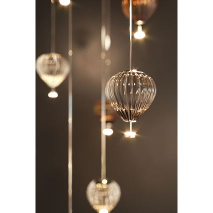 MAXLIGHT P0527 - LED-kattokruunu johdossa PALLONCINI 2xLED/3W/230V halkaisija 12 cm läpinäkyvä