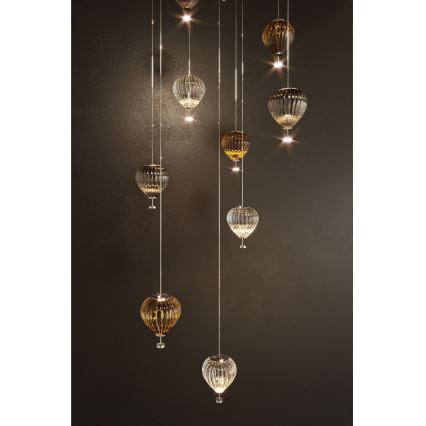 MAXLIGHT P0527 - LED-kattokruunu johdossa PALLONCINI 2xLED/3W/230V halkaisija 12 cm läpinäkyvä