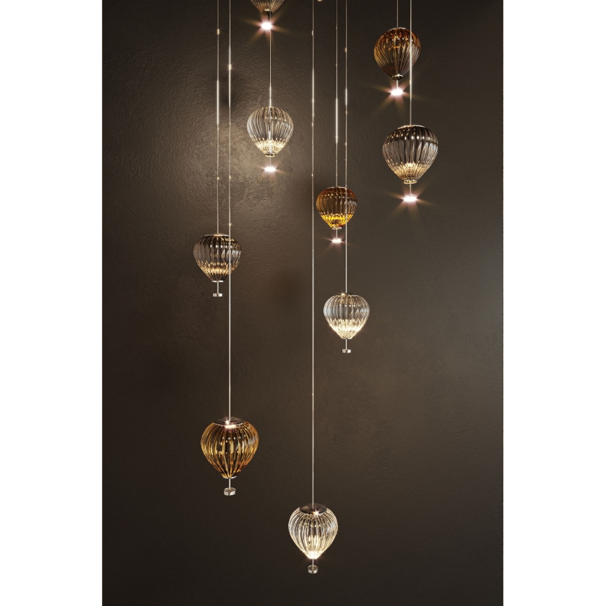 MAXLIGHT P0527 - LED-kattokruunu johdossa PALLONCINI 2xLED/3W/230V halkaisija 12 cm läpinäkyvä