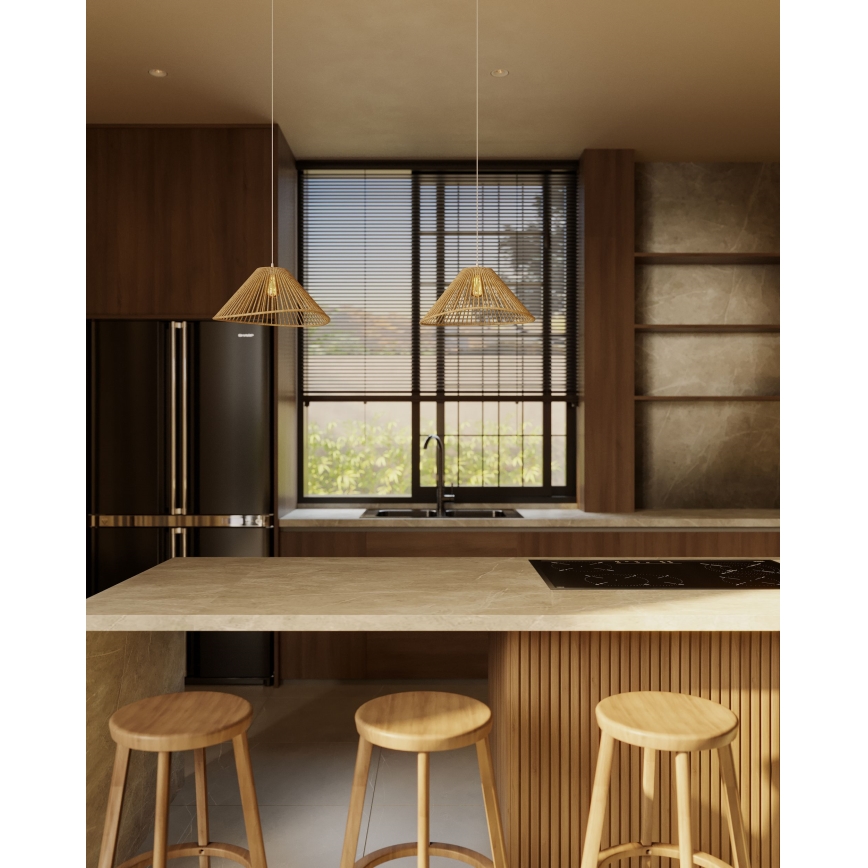 MAXLIGHT P0577 - Kattokruunu johdossa AMALFI 1xE27/15W/230V halkaisija 45 cm beige