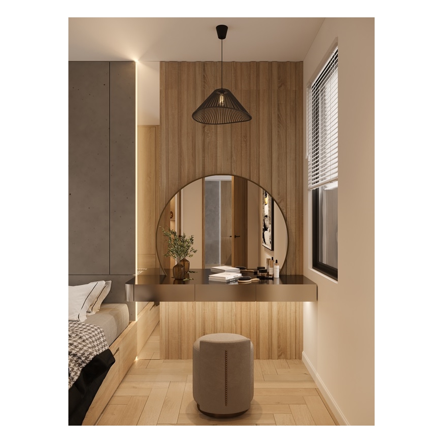 MAXLIGHT P0579 - Kattokruunu johdossa AMALFI 1xE27/15W/230V halkaisija 45 cm musta