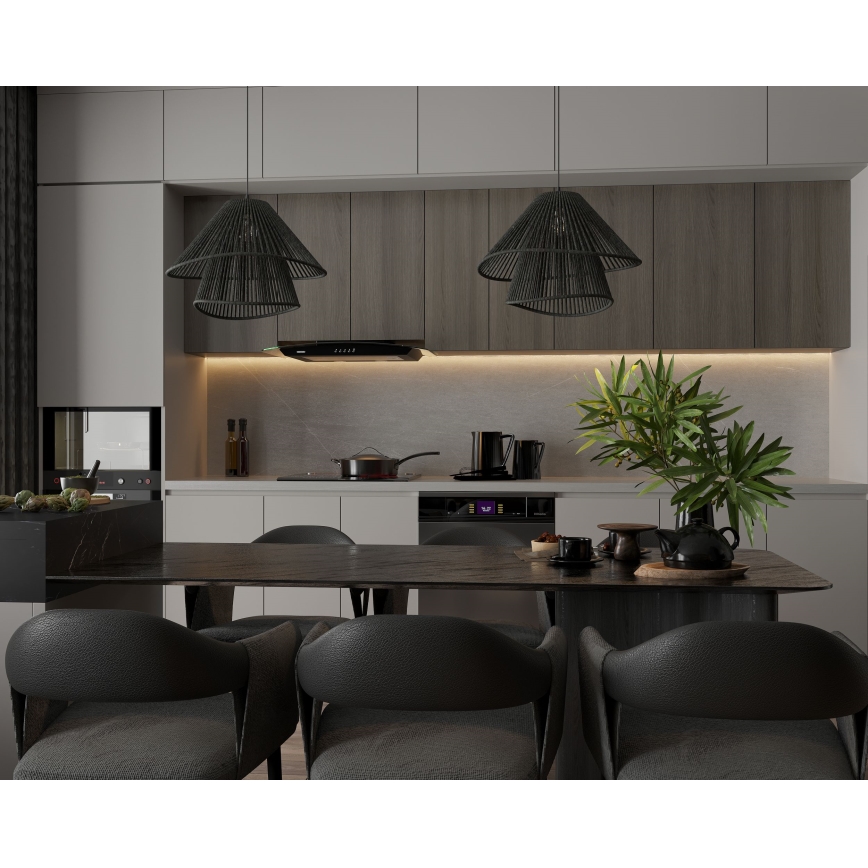 MAXLIGHT P0580 - Kattokruunu johdossa AMALFI 1xE27/15W/230V halkaisija 45 cm musta