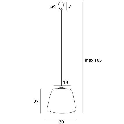 MAXLIGHT P0582 - Kattokruunu johdossa POT 1xE27/15W/230V halkaisija 30 cm beige
