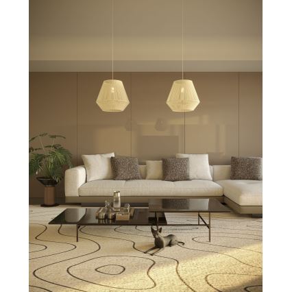 MAXLIGHT P0584 - Kattokruunu johdossa PRASLIN 1xE27/15W/230V halkaisija 44 cm beige