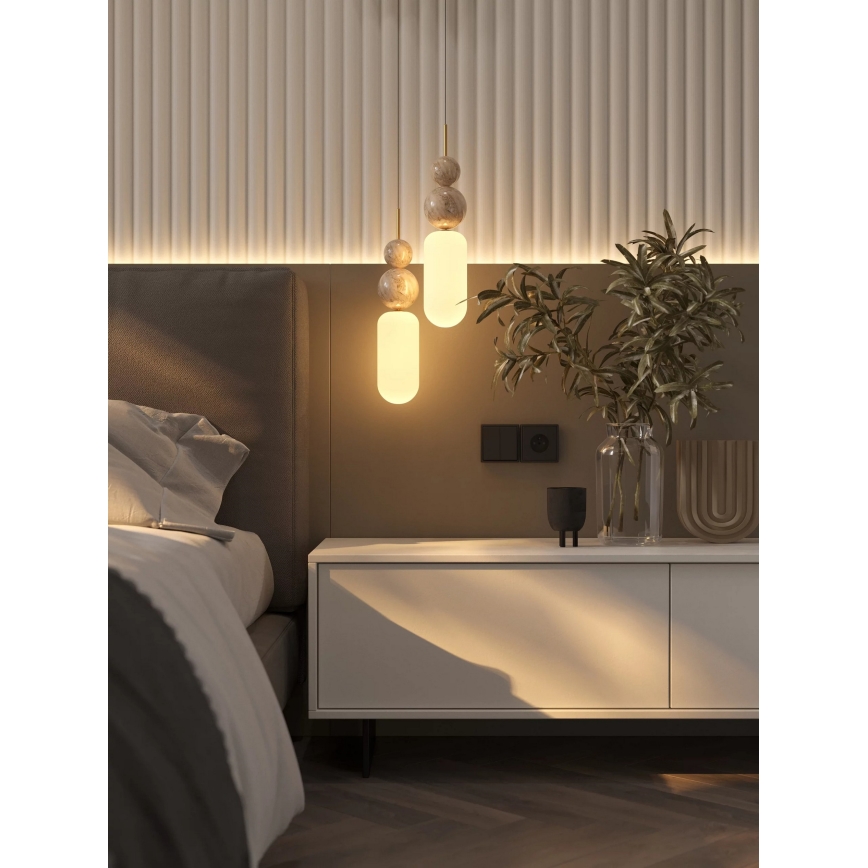 MAXLIGHT P0642 - riippuvalaisin kaapelilla NOVA 1xG9/12W/230V Ø 12 cm kultainen