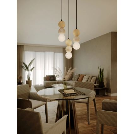 MAXLIGHT P0664 - Riippuvalaisin kaapelilla ALICE 1xG9/7W/230V, halkaisija 10 cm, musta/beige