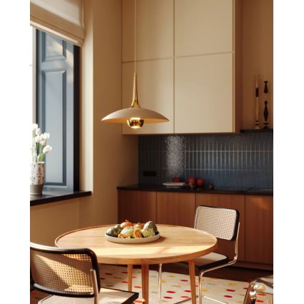 MAXLIGHT P0674 - LED-riippuvalaisin johdolla MANUKA LED/12W/230V halkaisija 28 cm kultainen/beige